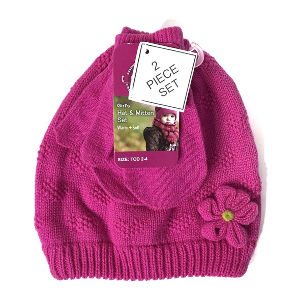 Beanie and Mitten Set - Girl Toddler 2-4 - Picture 1 of 7